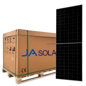 Palette mit 36 doppelseitigen Modulen von JA Solar, 615 W, Modell JAM66D45 LB Mono PERC, 132 Zellen