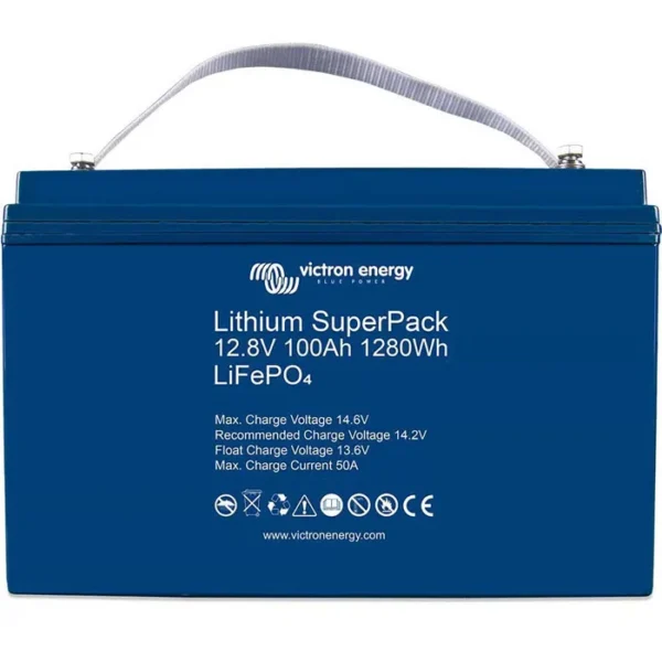 Victron Solarbatterie 12,8/100 SuperPack, LiFePO4, 12 V, 100 Ah, mit Batterie-Management-System